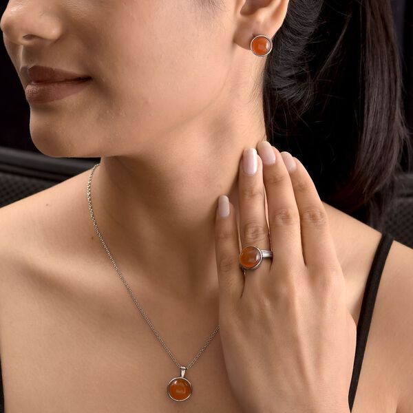 Orange Onyx Schmuckset  ca. 13,60 ct. image number 2