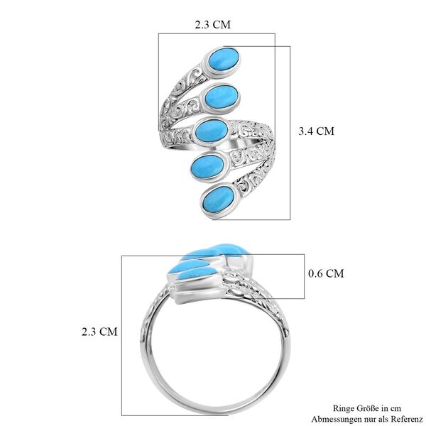 Royal Bali - Sleeping Beauty T&uuml;rkis Ring, 925 Silber (Gr&ouml;&szlig;e 16.00) ca. 2.46 ct image number 5