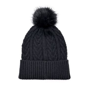 2-tlg. Set Schal und M&uuml;tze, schwarz