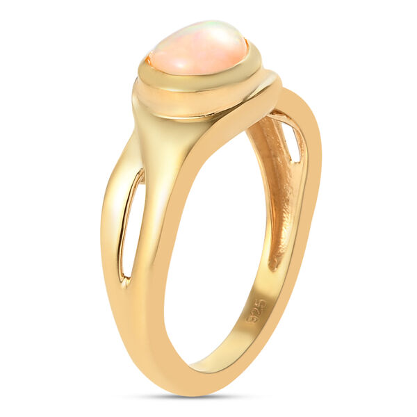 Nat&uuml;rlicher &Auml;thiopischer Opal Ring 925 Silber vergoldet  ca. 0,79 ct image number 5