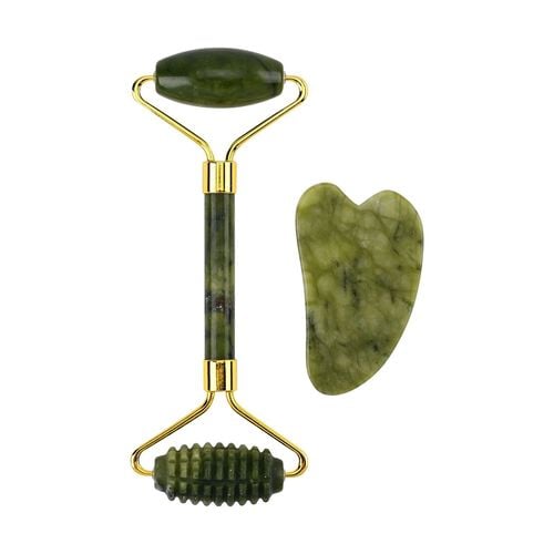 Rosa Quarz Gesichtsroller Gua Sha Massage Set, Anti-Ageing