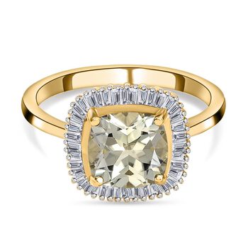 ILIANA AAA Turkizit und wei&szlig;er Diamant SI G-H Ring, 750 Gelbgold (Gr&ouml;&szlig;e 18.00) ca. 2.87 ct