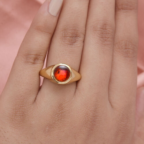 Ammolit Ring 925 Silber Gelbgold Vermeil  ca. 2,04 ct image number 3