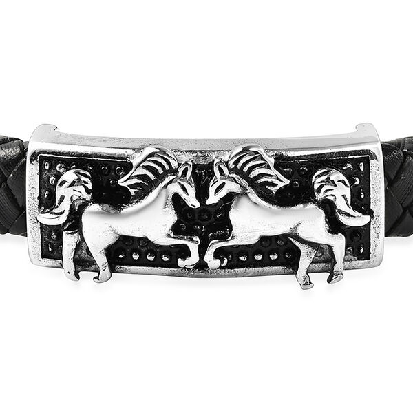 Leder Armband ca. 21.5 cm Edelstahl image number 5