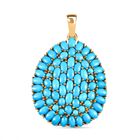Amerikanischer, natürlicher Sleeping Beauty Türkis Anhänger, 925 Silber vergoldet ca. 14.41 ct