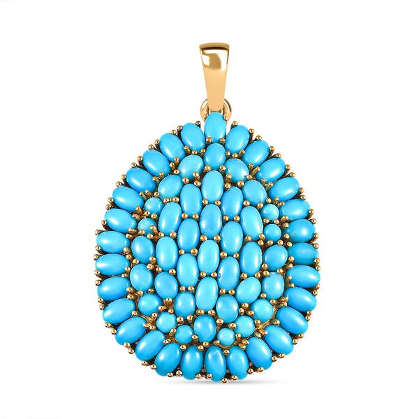 Amerikanischer, natürlicher Sleeping Beauty Türkis Anhänger, 925 Silber vergoldet ca. 14.41 ct image number 0