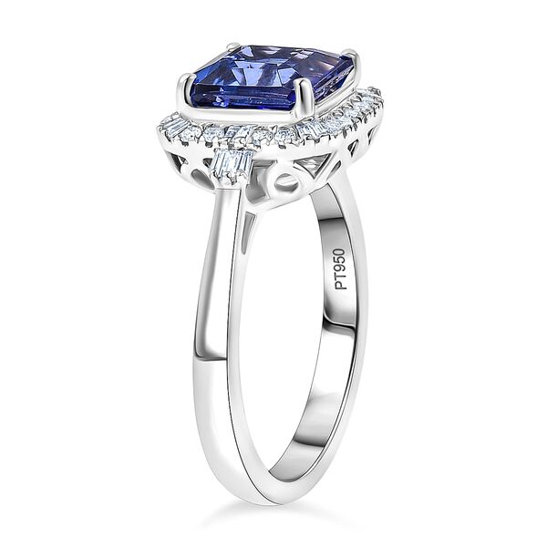 Rhapsody AAAA Tansanit, Wei&szlig;er Diamant Ring 950 Platin (Gr&ouml;&szlig;e 16.50) ca. 2,98 ct image number 3