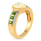Natürlicher Äthiopischer Opal und Natürlicher Chromdiopsid Ring 925 Silber vergoldet  ca. 1,49 ct image number 4