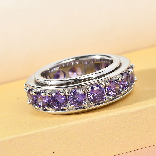 Amethyst Zirkonia-Ring, reines Messing (Gr&ouml;&szlig;e 16.00) ca. 7,36 ct image number 2