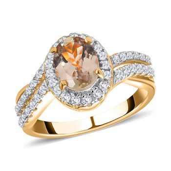 AAA Turkizit und Zirkon-Ring - 1,81 ct.