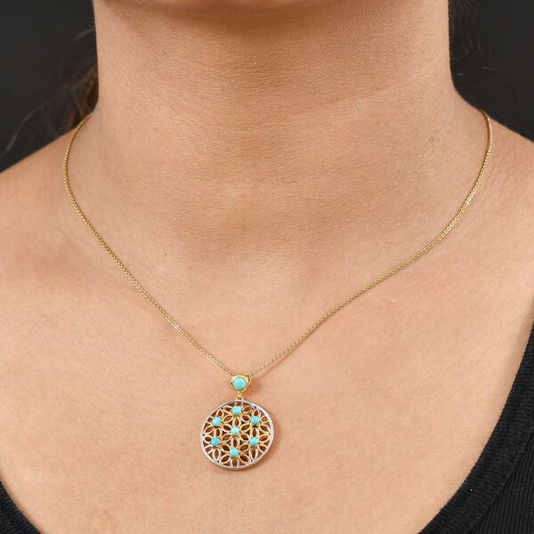 D'Joy AA Sleeping Beauty T&uuml;rkis Anh&auml;nger 925 Silber platiniert und vergoldet ca. 0.98 ct image number 3