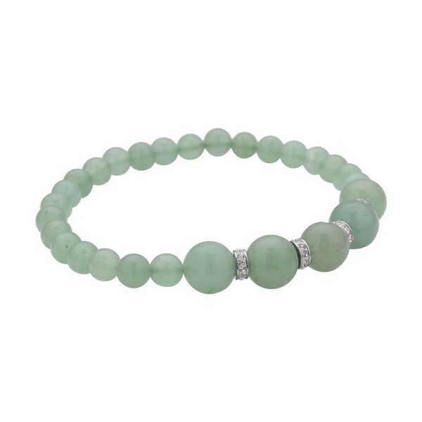 Gr&uuml;nes Aventurin Armband, ca. 19 cm, Edelstahl ca. 72.20 ct image number 4