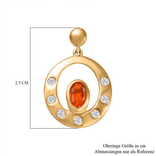 AAA Blaze-Feueropal und Zirkon Ohrringe - 0,97 ct. image number 6