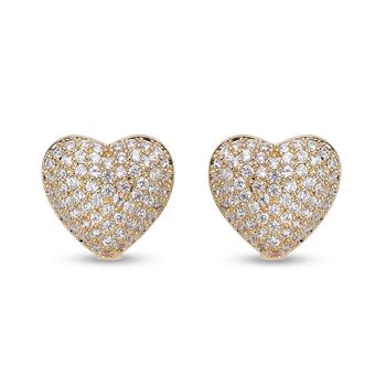 Wei&szlig;e Zirkonia-Ohrringe, reines Messing ca. 1,00 ct