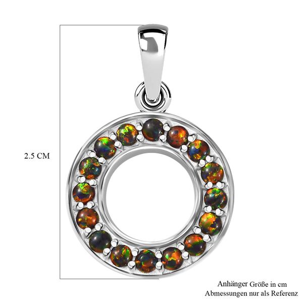 Labor erstellt schwarzen Opal Anhänger 925 Silber platiniert ca. 0,70 ct. image number 6