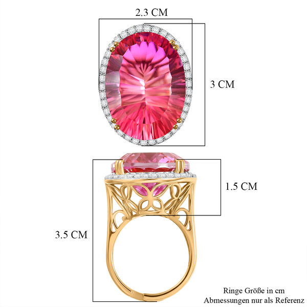 D'Joy Sunset Triplett Quarz und Zirkon Ring - 29,48 ct. image number 6