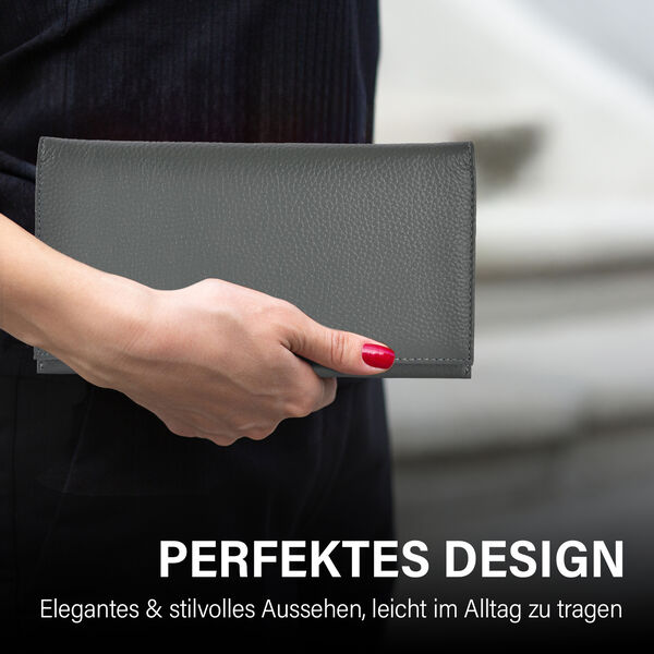 SENCILLEZ: Reise-Etui aus echtem Leder mit RFID Schutz, gr&uuml;n image number 2