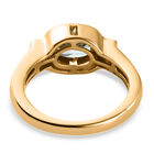 Blauer und Weißer Zirkon Ring 925 Silber vergoldet  ca. 2,17 ct image number 5