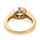Blauer und Weißer Zirkon Ring 925 Silber vergoldet  ca. 2,17 ct image number 5