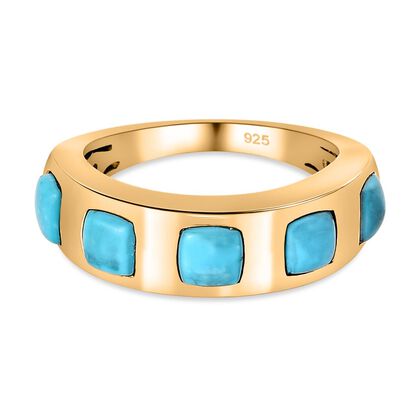 Amerikanischer nat&uuml;rlicher Sleeping Beauty T&uuml;rkis Ring, 925 Silber vergoldet, (Gr&ouml;&szlig;e 20.00) ca. 1.66 ct