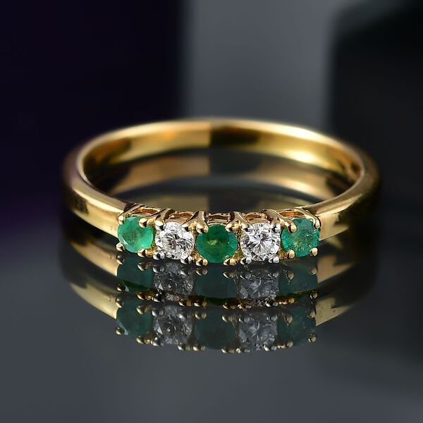 LUXURIANT DIAMOND- Kagem sambischer Smaragd und SI Labor Diamant Ring - 0,31 ct. image number 2