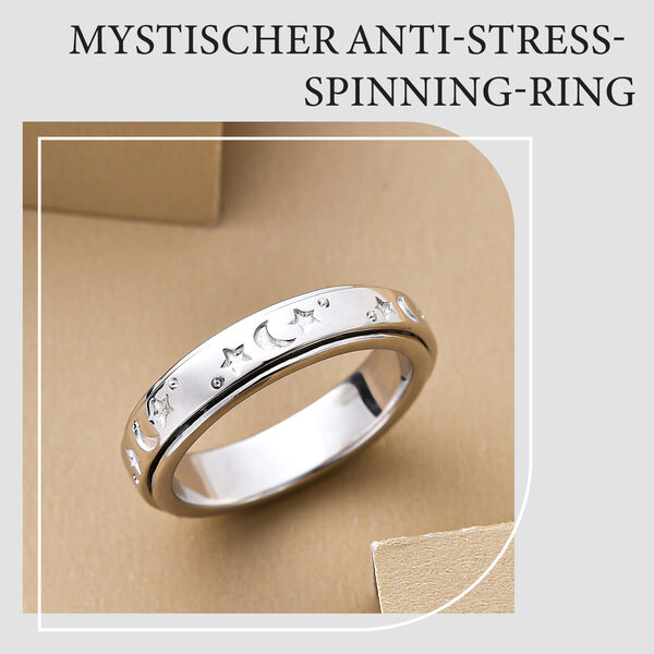 Nachthimmel Spinning Ring Geschenkset in platiniertem Silber image number 8