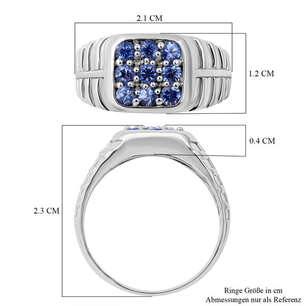 Ceylon-Saphir Ring, 925 Silber platiniert (Gr&ouml;&szlig;e 21.00) ca. 1,00 ct image number 5