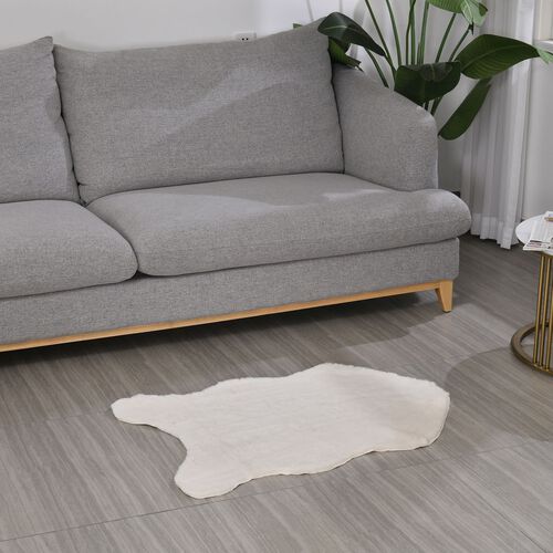 Superweicher Teppich, 1200 GSM, echtes Anti-Rutsch-Material, 90 x 120 cm, Weiß