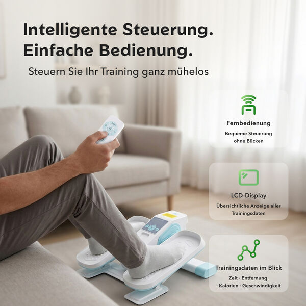 LIVMORE Original kompakter Elektro Stepper, Anti-Rutsch-Pedale, Anzeige und Fernbedienung, 47&times;42&times;23,5 cm, Wei&szlig; image number 7