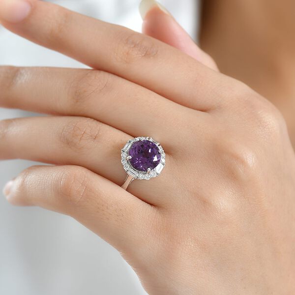 LUXURIANT DIAMOND - AAA Lab Grown Farbwechsel-Saphir, Lab Grown Diamant Ring 417 Gold (Gr&ouml;&szlig;e 20.00) ca. 5,05 ct image number 1