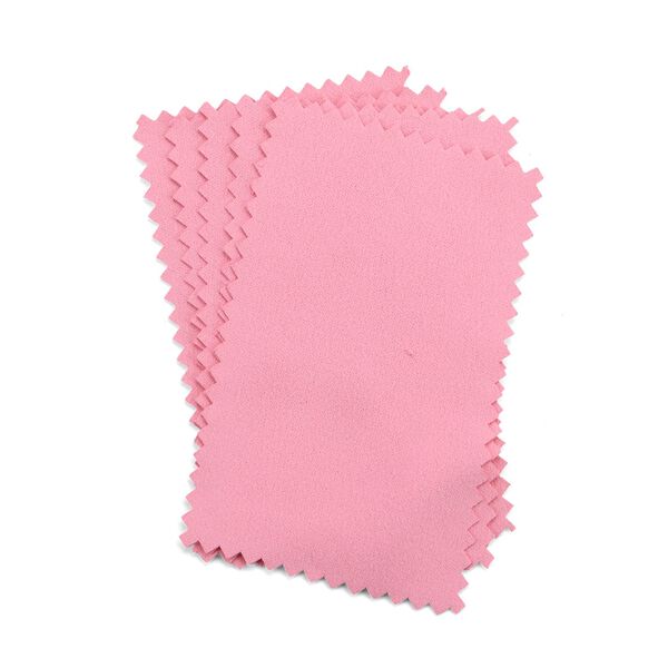 4-lagige Schmuckbox aus Samt mit 10 Silberputztüchern, 23,8×17×14,2 cm, Rosa image number 9