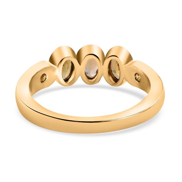 AA nat&uuml;rlicher goldener Tansanit und Zirkon-Ring - 0,80 ct. image number 6