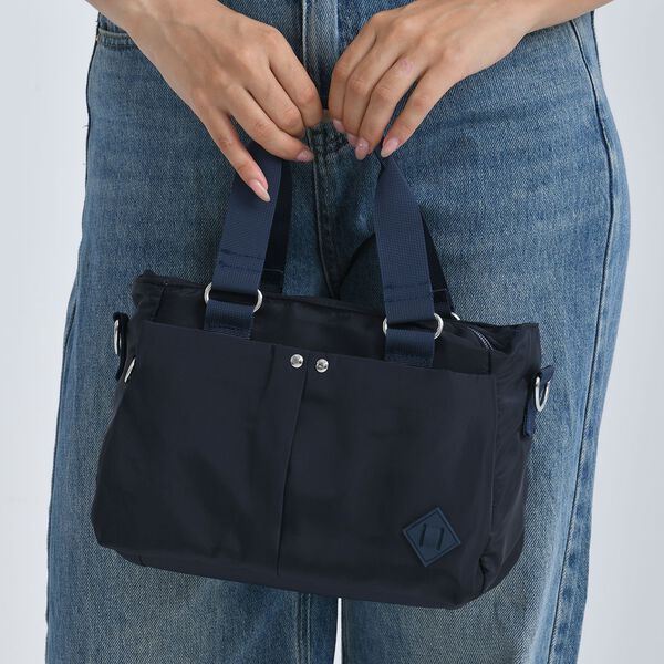 Crossbody Tasche mit mehreren Reißverschlussfächern, abnehmbarem Schulterriemen und Tragegriffen, 26x11x20cm, Dunkelblau image number 4