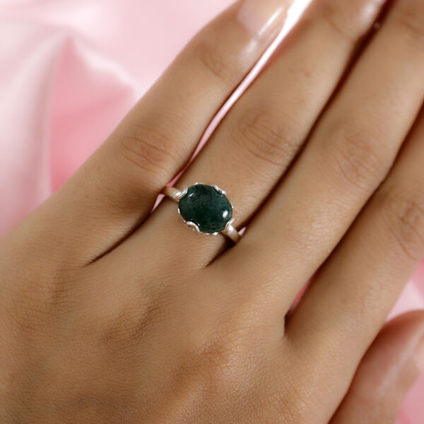 Gr&uuml;ner Aventurin Solit&auml;r-Ring, 925 Silber  ca. 3,98 ct image number 3