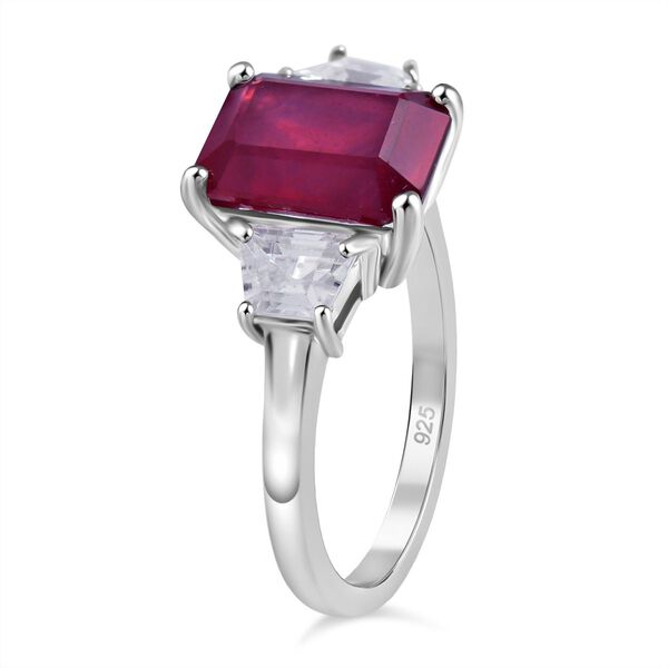 Afrikanischer Rubin und Zirkon Ring, ca. 4,44 ct. image number 2