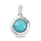 Amazonit Chakra Anhänger 925 Silber platiniert ca. 4,05 ct