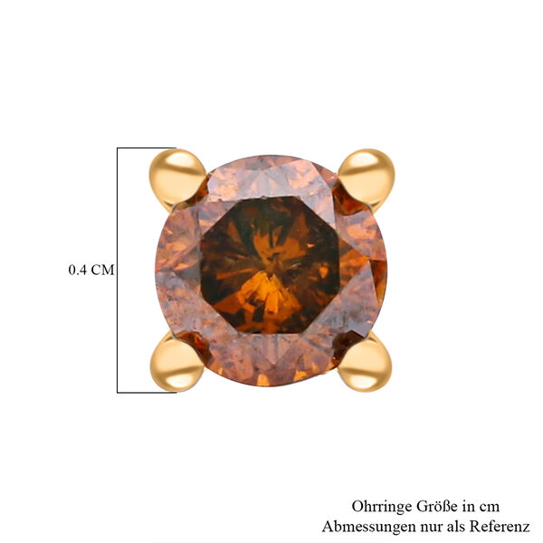 SGL zertifizierte I1-I2 rote Diamant-Ohrringe - 0,50 ct. image number 5