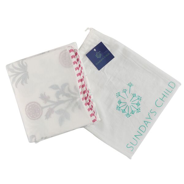 Dreilagige Baumwoll-Muslin-Blockdruck Dohar image number 1