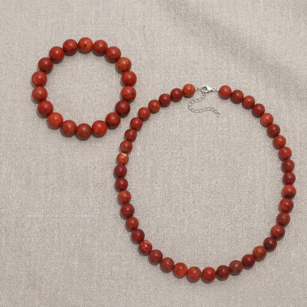 Schwamm Koralle 45cm Halskette und flexibles Armband image number 1