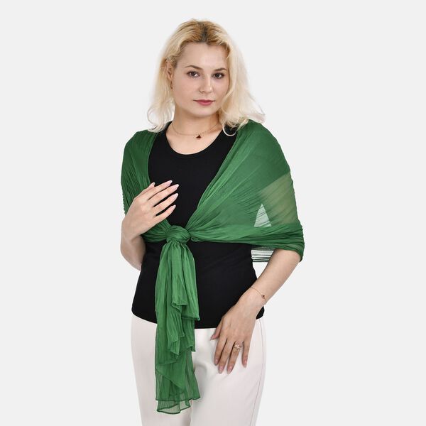 LA MAREY – 100% Maulbeer-Seidenschal Chiffon, 60x170cm, grün image number 8