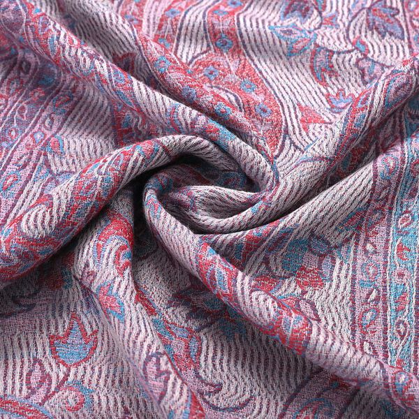 Luxuri&ouml;ser Merino-Seide Jacquard-Schal, 70 x 200 cm, Lilac image number 6