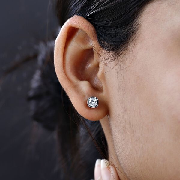 Moissanit Solitär Ohrringe - 1,11 ct. image number 3