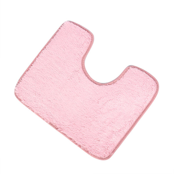 3er-Set Bad-Kollektion, extra weicher Duschvorleger 50x80 cm, WC-Vorleger 40x50 cm, WC-Deckel, Rosa image number 6