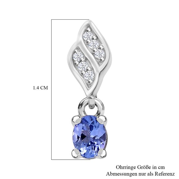 Tansanit, Wei&szlig;er Zirkon Ohrringe 925 Silber rhodiniert ca. 0.49 ct image number 5