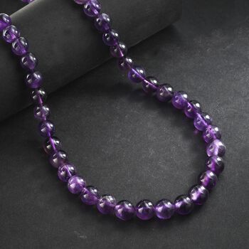 Afrikanischer Amethyst Halskette ca. 45 cm+ 5 cm Extender, Edelstahl ca. 220,00 ct.