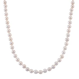 D'Joy Weiße Edison Perle (9-11 mm) Halskette ca. 50 cm 925 Silber vergoldet