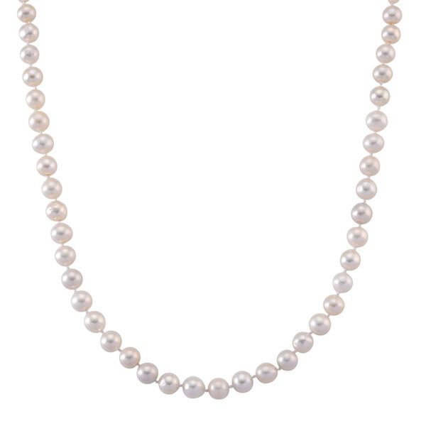 D'Joy Wei&szlig;e Edison Perle (9-11 mm) Halskette ca. 50 cm 925 Silber vergoldet