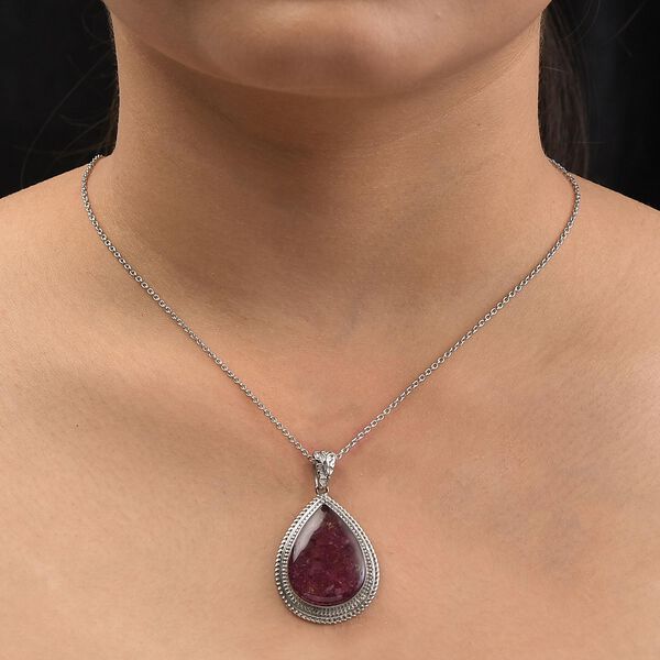 Afrikanischer Rubin-Anh&auml;nger, (Fissure gef&uuml;llt), Edelstahl ca. 12.00 ct image number 3