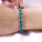 Capri-Blau Triplett Quarz-Armband, ca. 19 cm, 925 Silber platiniert ca. 29.04 ct image number 2
