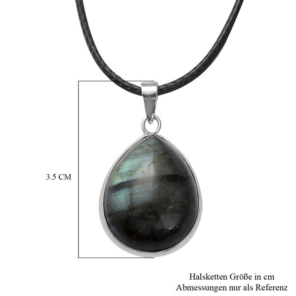 Labradorit-Anh&auml;nger mit Kette, 45+5 cm, Messing ca. 28,50 ct image number 5